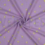 Double gauze paars met geborduurde hartjes- double gauze