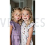 Double gauze paars met geborduurde hartjes- double gauze