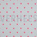 Double gauze wit met geborduurde hartjes- double gauze