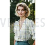 Double gauze ruiten groen- double gauze