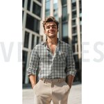 double gauze vichy grijs - double gauze