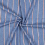 Licht blauwe/rode strepen jeans