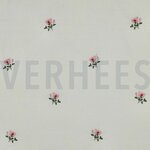 KATOENEN VOILE KRINKEL EMBROIDERY BLOEMEN - GEBROKEN WIT - fijne katoen