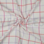 200 x 140 cm Double gauze ruiten roos- double gauze