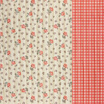 Bloemen/fluo ruitjes - gematelasserde stof