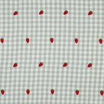 vichy geborduurd aardbei - double gauze