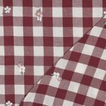 vichy geborduurd bloem roos - double gauze