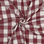 vichy geborduurd bloem roos - double gauze