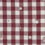 vichy geborduurd bloem roos - double gauze