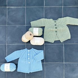 Breipatroon Lisa, blauwe cardigan NL