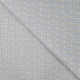 Cotton Seersucker Embroidery blauw - seersucker