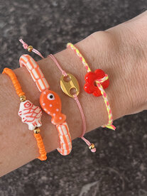DIY pakket 4 armbandjes in oranje