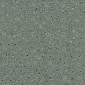 broderie Agnes kaki - double gauze