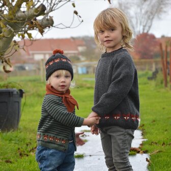 Breipatroontje vos (cardigan, muts en sjaal)