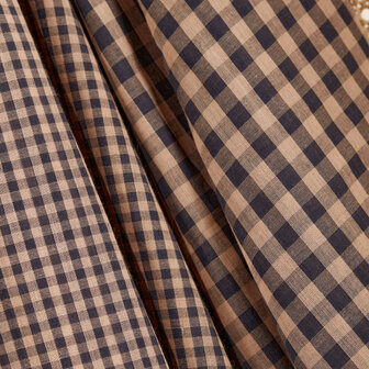 Gingham night maple Fabric  - katoen