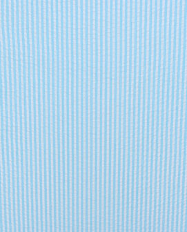 aqua/wit streepjes - seersucker