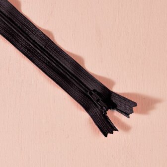 zichtbaar rits 20 cm zwart