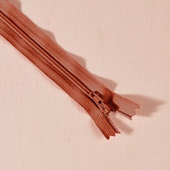 zichtbaar rits 20 cm chestnut
