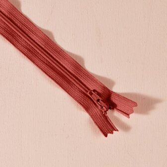 zichtbaar rits 20 cm terracotta