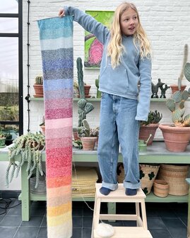 RESERVATIE Breipakket regenboog sjaal