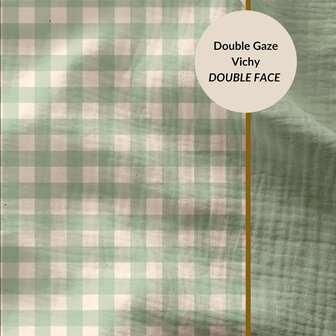 DOUBLE GAUZE VICHY MINT GROEN- double gauze