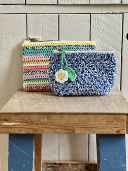 Haakpakket toiletzak (blauw - wit)
