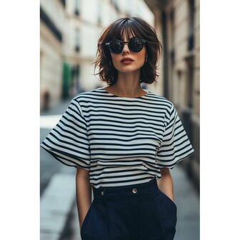 strepen jeans - french terry