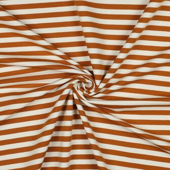 strepen lichtbruin - french terry