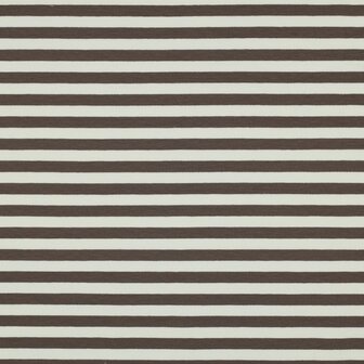 strepen taupe - french terry