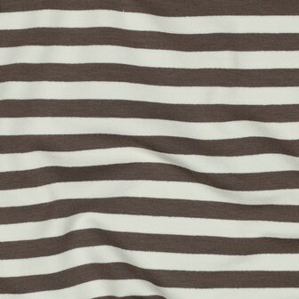 strepen taupe - french terry