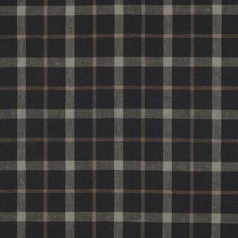 bruin geruit -linnen/viscose