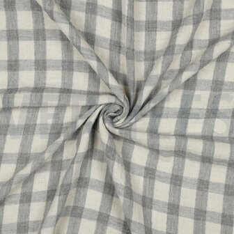 double gauze vichy grijs - double gauze