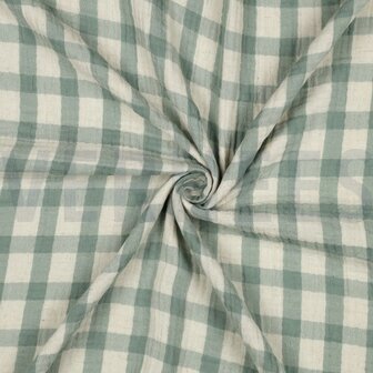 double gauze vichy groen sage - double gauze