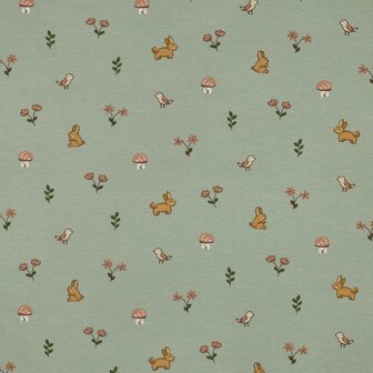 bunnies sage - jersey