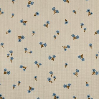 WAFFLE JERSEY FLOWERS ECRU - waffle jersey