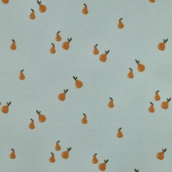 WAFFLE JERSEY PEARS MINT - waffle jersey