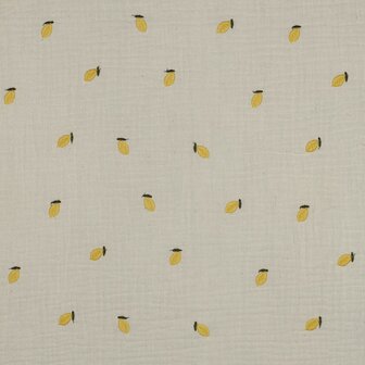 Double gauze ecru met geborduurde CITROEN - double gauze