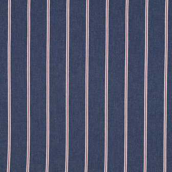 donker blauwe/rode strepen jeans