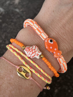 DIY pakket 4 armbandjes in oranje