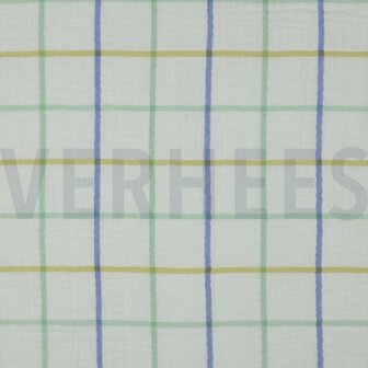 200 x 140 cm Double gauze ruiten groen- double gauze