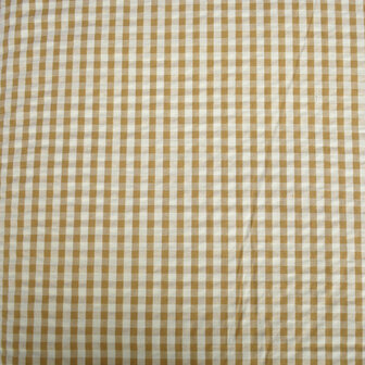 COTTON SEERSUCKER roest/ecru geruit - seersucker