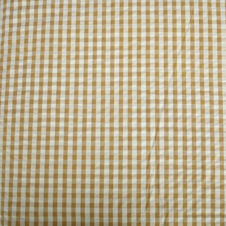 COTTON SEERSUCKER kaki/ecry geruit - seersucker