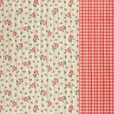 Bloemen/fluo ruitjes - gematelasserde stof