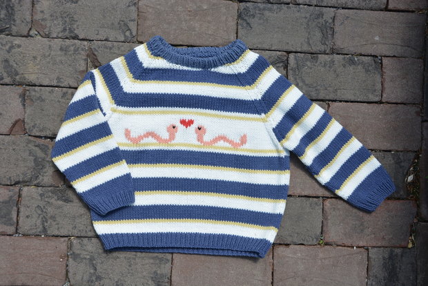 Breipatroontje Pim sweater wormpjes NL