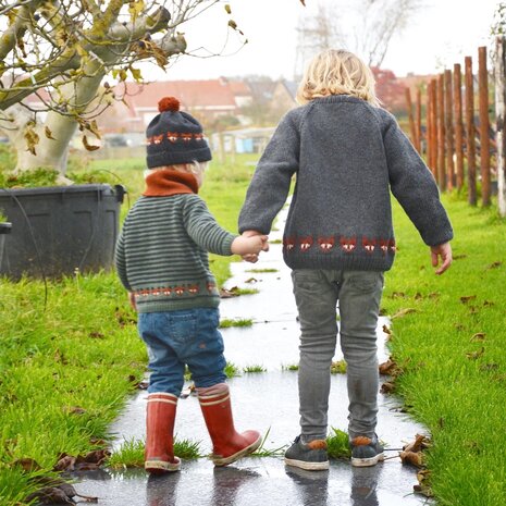 Breipatroontje vos (cardigan, muts en sjaal)