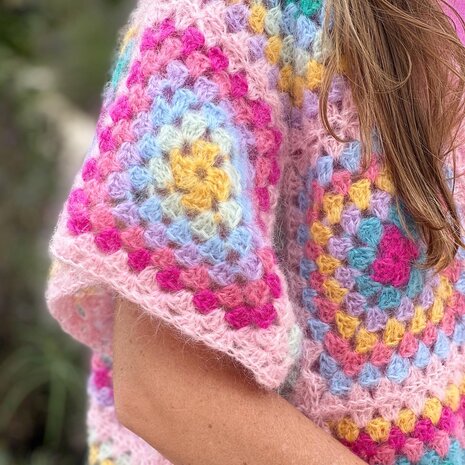 Haakpatroon granny gilet Bloom