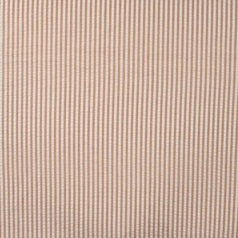 Poly Cotton Seersucker Stripe caramel - seersucker