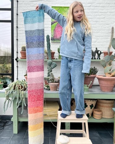 RESERVATIE Breipakket regenboog sjaal