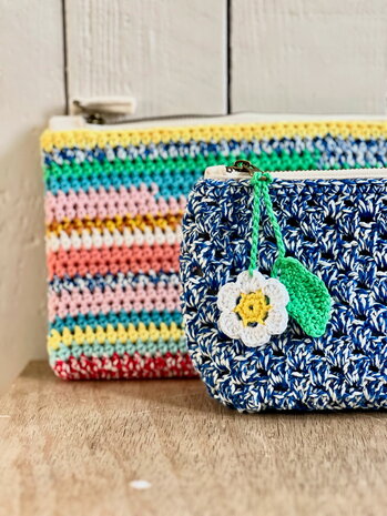 Haakpakket toiletzak (blauw - wit)