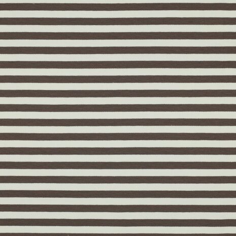 strepen taupe - french terry